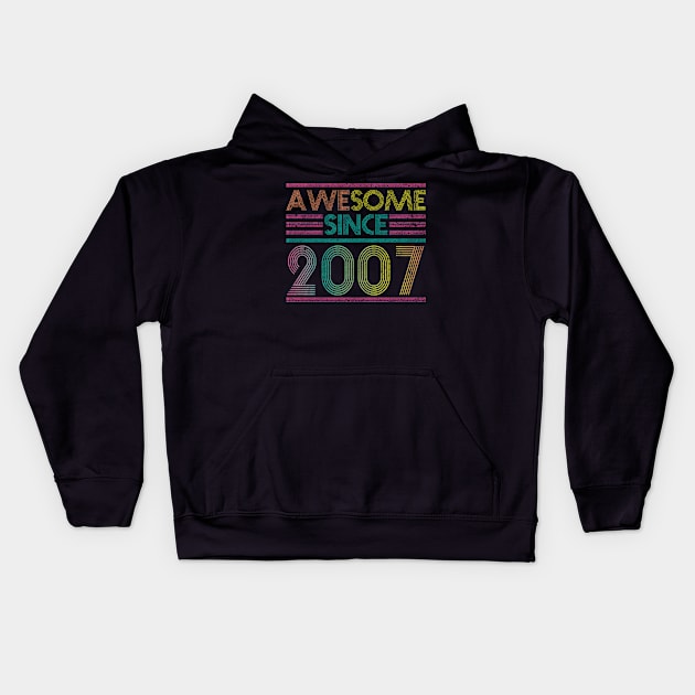 Awesome Since 2007 // Funny & Colorful 2007 Birthday Kids Hoodie by SLAG_Creative